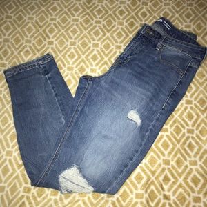 High-Rise Straight Distressed Jeans - Old Navy